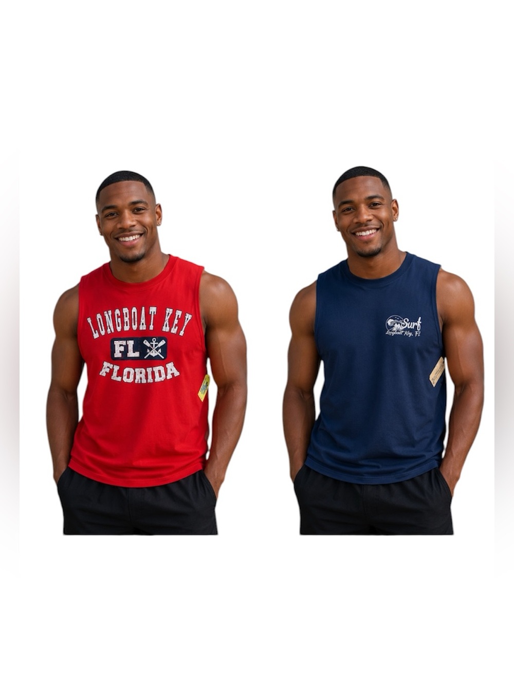 2 Piece Bundle U S Vintage Men's Red & Blue Sleeveless Tank Top Size: Large